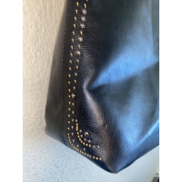 American Eagle Studed Rhine genuine soft Imitation leather tote Bag 16x15 - Picture 2 of 13